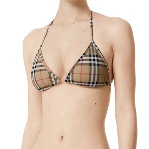 Burberry Tan Plaid Bikini Top
